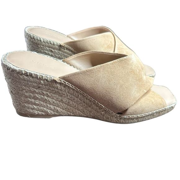 Vince Shoes - Vince Gaelan Suede Crossover Strap Espadrille Wedge Peep Toe Heels NEW 11